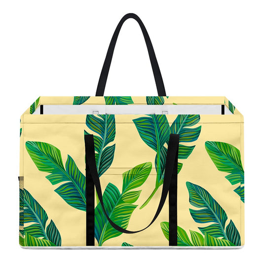 Tropical Banana Palm Leaf Pattern Print Utility Tote Bag