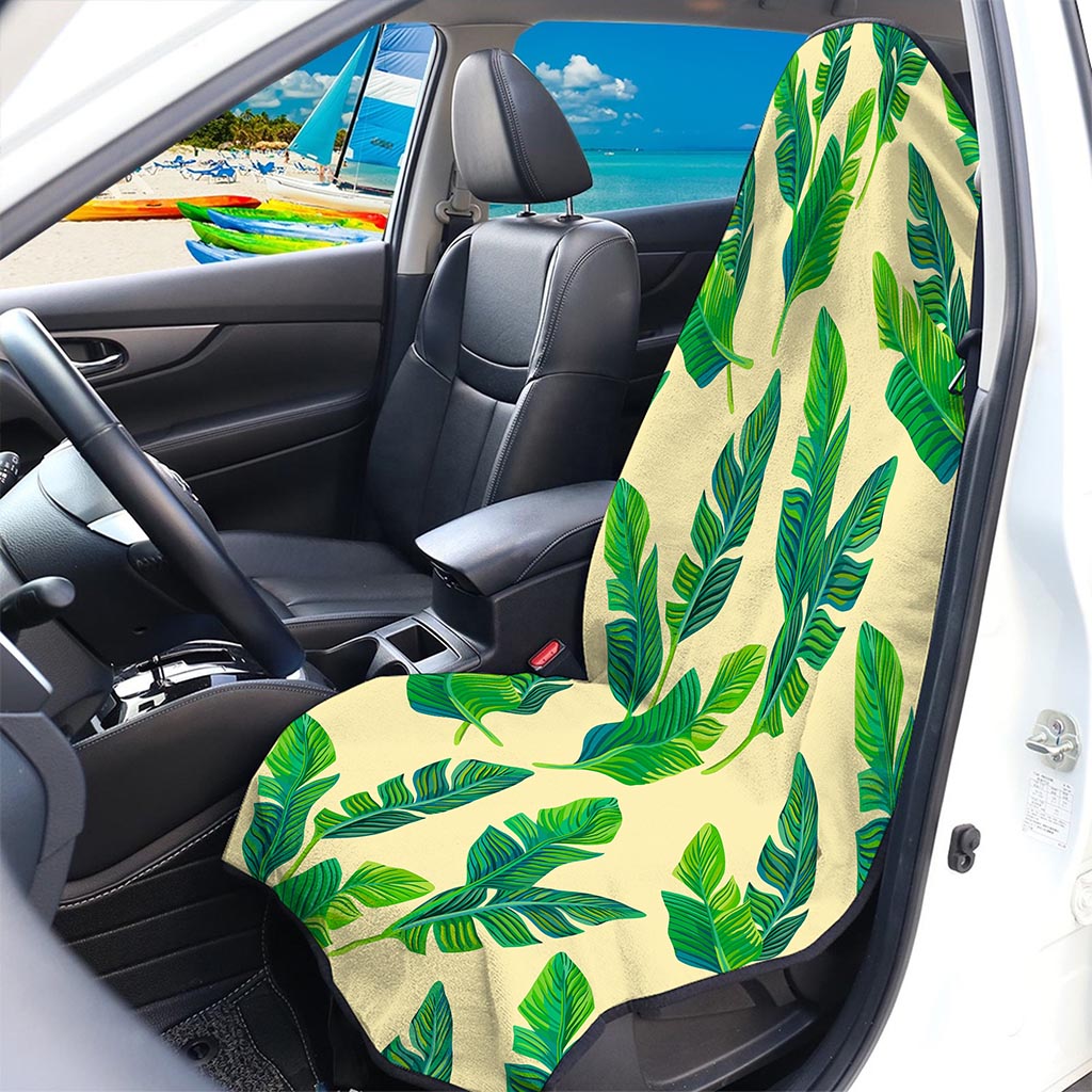 Tropical Banana Palm Leaf Pattern Print Waterproof Car Seat Cover