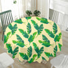 Tropical Banana Palm Leaf Pattern Print Waterproof Round Tablecloth