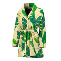 Tropical Banana Palm Leaf Pattern Print Women's Bathrobe