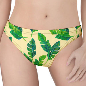 Tropical Banana Palm Leaf Pattern Print Women's Thong