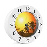 Tropical Beach Sunset Print Alarm Clock
