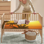 Tropical Beach Sunset Print Baby Crib Sheet