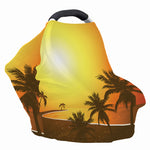 Tropical Beach Sunset Print Baby Seat Cover