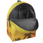 Tropical Beach Sunset Print Backpack