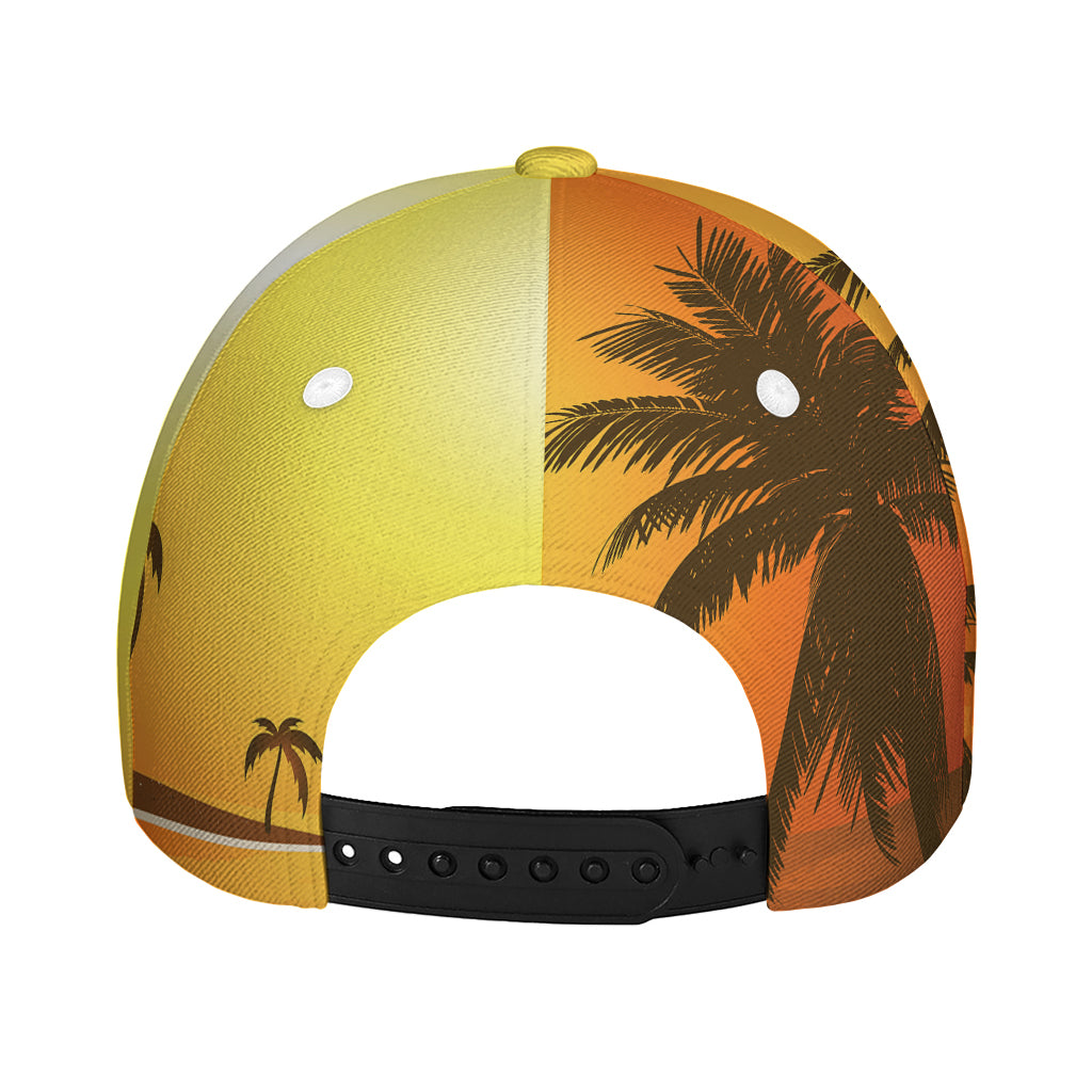 Tropical Beach Sunset Print Baseball Cap