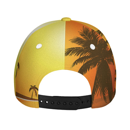 Tropical Beach Sunset Print Baseball Cap