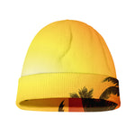 Tropical Beach Sunset Print Beanie