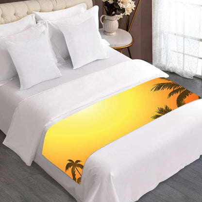 Tropical Beach Sunset Print Bed Runner