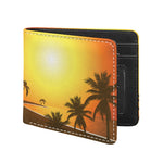 Tropical Beach Sunset Print Bifold Wallet