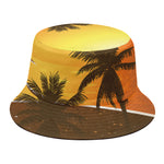 Tropical Beach Sunset Print Bucket Hat