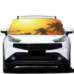 Tropical Beach Sunset Print Car Windshield Snow Cover