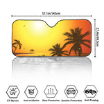 Tropical Beach Sunset Print Car Windshield Sun Shade