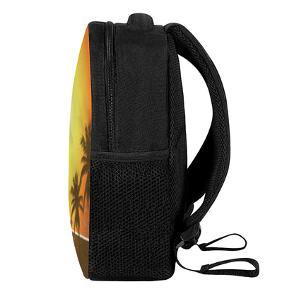 Tropical Beach Sunset Print Casual Backpack
