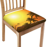 Tropical Beach Sunset Print Chair Cushion Cover