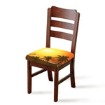 Tropical Beach Sunset Print Chair Cushion Cover