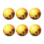 Tropical Beach Sunset Print Coaster Set