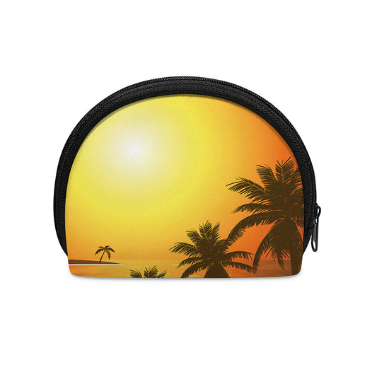 Tropical Beach Sunset Print Coin Purse