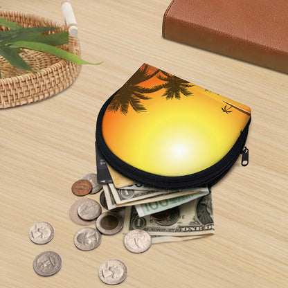 Tropical Beach Sunset Print Coin Purse