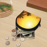 Tropical Beach Sunset Print Coin Purse