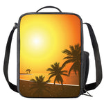Tropical Beach Sunset Print Crossbody Lunch Bag