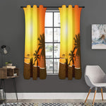 Tropical Beach Sunset Print Curtain