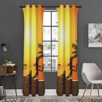 Tropical Beach Sunset Print Curtain