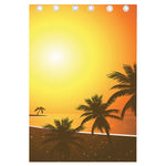 Tropical Beach Sunset Print Curtain