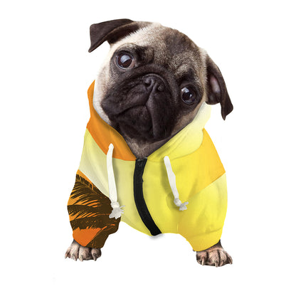 Tropical Beach Sunset Print Dog Zip Up Hoodie