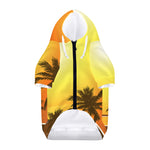 Tropical Beach Sunset Print Dog Zip Up Hoodie