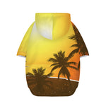 Tropical Beach Sunset Print Dog Zip Up Hoodie