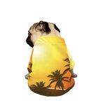 Tropical Beach Sunset Print Dog Zip Up Jacket
