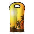 Tropical Beach Sunset Print Double Neoprene Wine Tote
