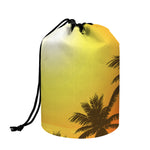 Tropical Beach Sunset Print Drawstring Makeup Bag