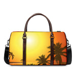 Tropical Beach Sunset Print Duffle Bag