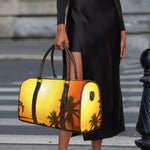 Tropical Beach Sunset Print Duffle Bag