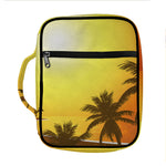 Tropical Beach Sunset Print Front Pocket Bible Bag