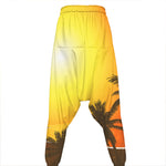 Tropical Beach Sunset Print Hammer Pants
