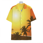 Tropical Beach Sunset Print Hawaiian Shirt