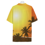 Tropical Beach Sunset Print Hawaiian Shirt