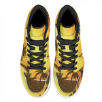 Tropical Beach Sunset Print High Top Leather Sneakers