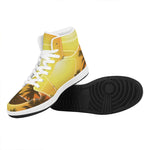 Tropical Beach Sunset Print High Top Leather Sneakers