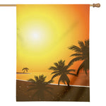 Tropical Beach Sunset Print House Flag