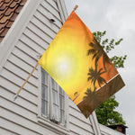 Tropical Beach Sunset Print House Flag