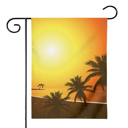 Tropical Beach Sunset Print House Flag