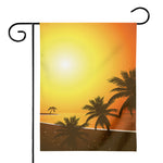 Tropical Beach Sunset Print House Flag