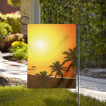 Tropical Beach Sunset Print House Flag
