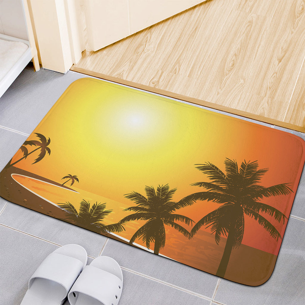 Tropical Beach Sunset Print Indoor Door Mat