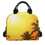 Tropical Beach Sunset Print Insulated Lunch Bag
