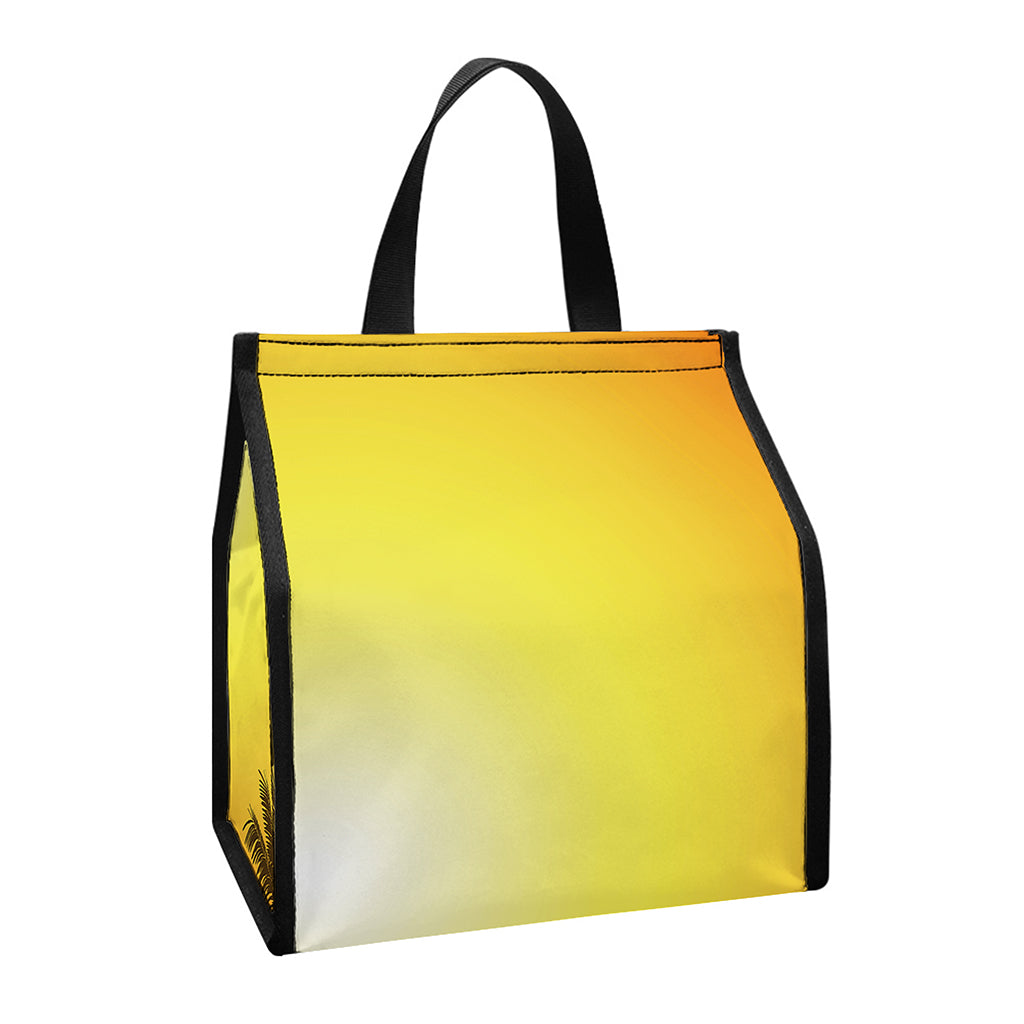 Tropical Beach Sunset Print Insulated Lunch Tote